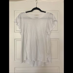 Anthropologie T.La V-Neck Tee with Short Flutter Sleeves